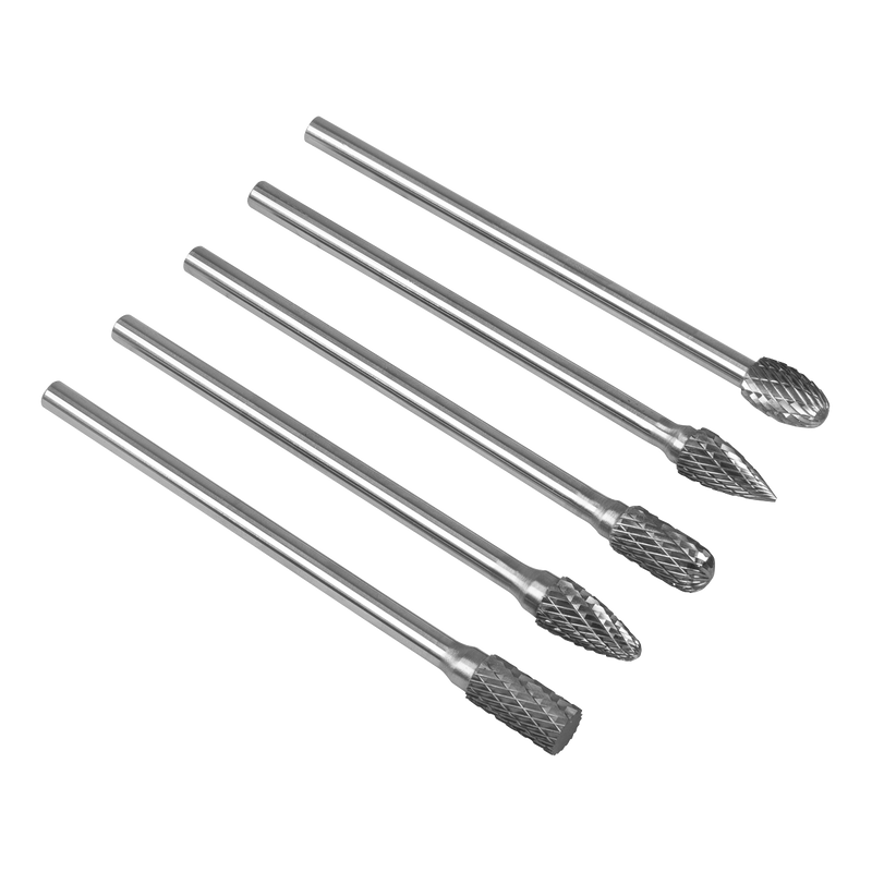 Sealey SDBK5XL Tungsten Carbide Rotary Burr Set Extra-Long 5pc
