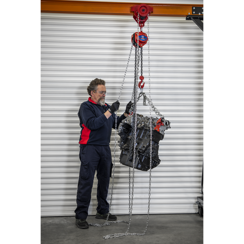 Sealey SG1000KITG Portable Adjustable Gantry Crane with Geared Trolley Combo 1 Tonne