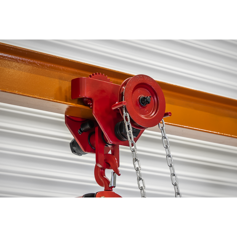 Sealey SG1000KITG Portable Adjustable Gantry Crane with Geared Trolley Combo 1 Tonne