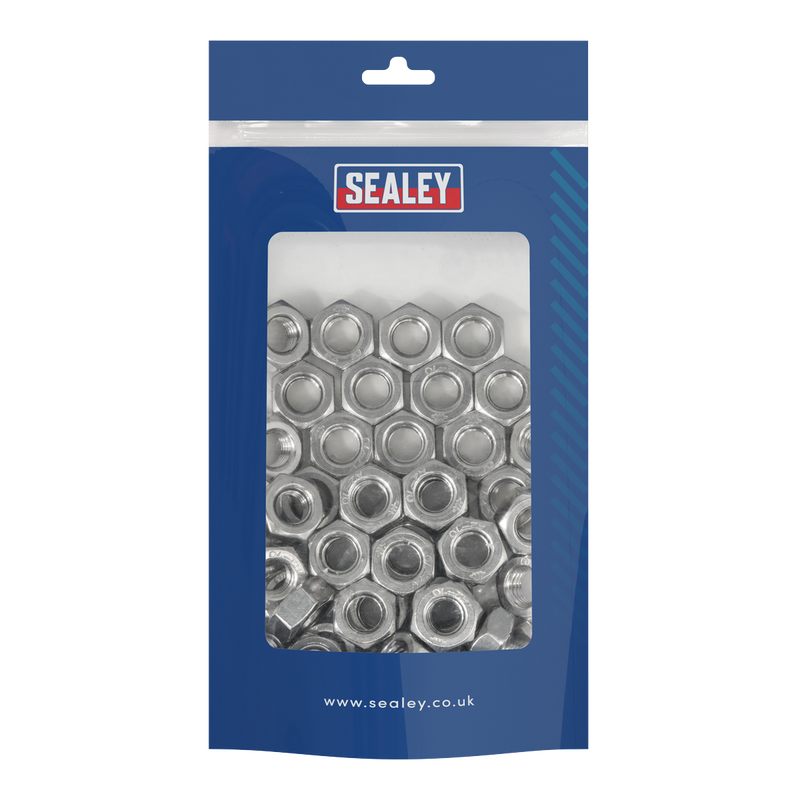 Sealey SSN10 Stainless Steel Nut M10 A2, DIN 934 - Pack of 50