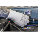 Sealey SSP50L/6 White Precision Grip Gloves - (Large) - Pack of 6 Pairs