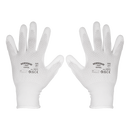 Sealey SSP50L/6 White Precision Grip Gloves - (Large) - Pack of 6 Pairs