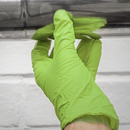 Sealey SSP54L Diamond Grip Extra-Thick Nitrile Powder-Free Gloves, Hi-Vis Green, Large - Pack of 50