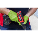 Sealey SSP54XL Diamond Grip Extra-Thick Nitrile Powder-Free Gloves, Hi-Vis Green, X-Large - Pack of 50