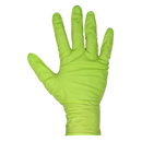 Sealey SSP54XL Diamond Grip Extra-Thick Nitrile Powder-Free Gloves, Hi-Vis Green, X-Large - Pack of 50