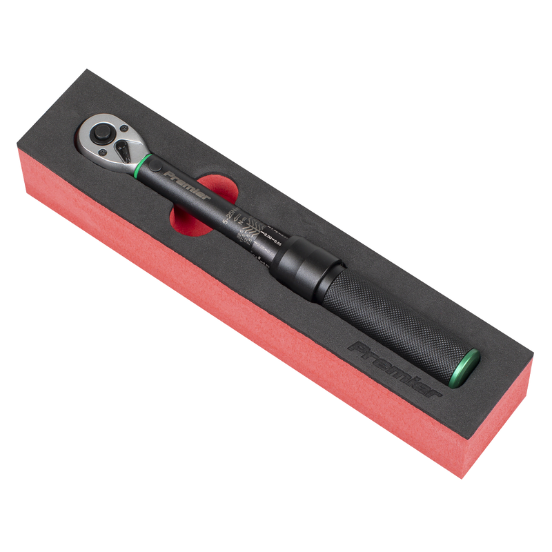 Sealey STW901B Torque Wrench Micrometer 1/4"Sq Drive Calibrated 5-25Nm - Premier Black