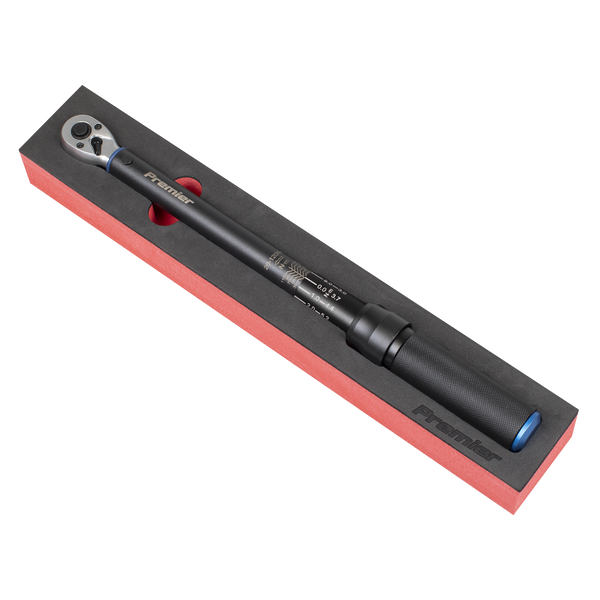 Sealey STW903B Torque Wrench Micrometer 3/8"Sq Drive Calibrated 20-120Nm - Premier Black