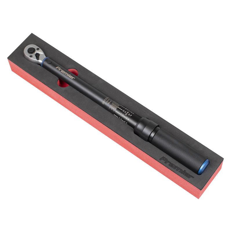 Sealey STW903B Torque Wrench Micrometer 3/8"Sq Drive Calibrated 20-120Nm - Premier Black