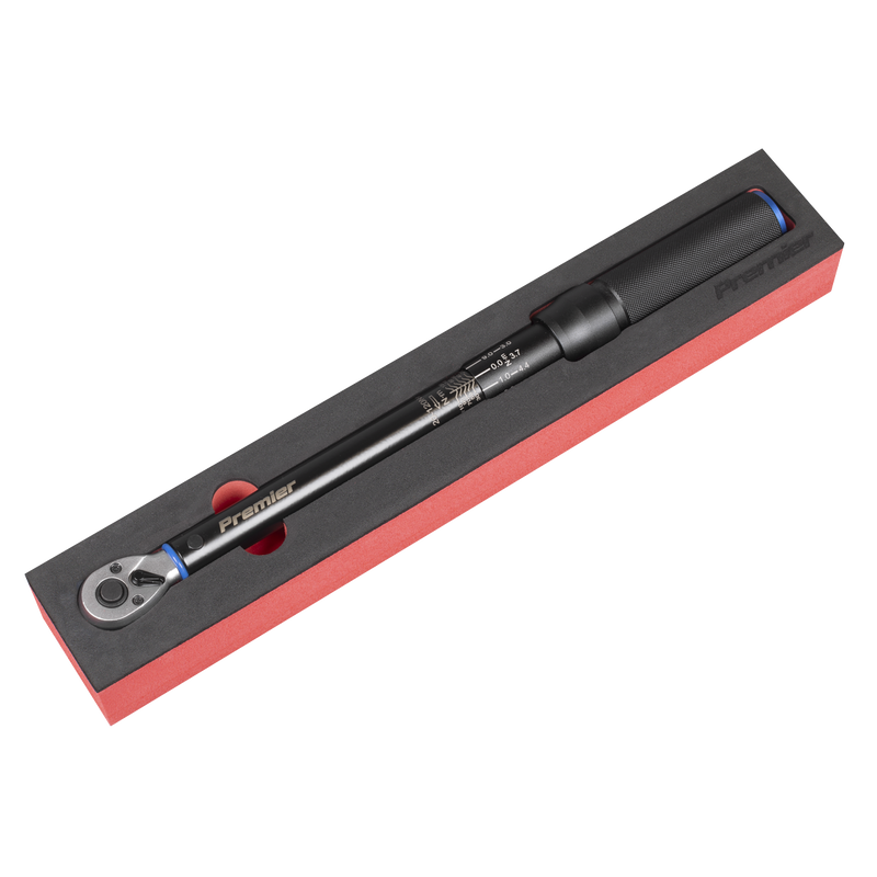 Sealey STW903B Torque Wrench Micrometer 3/8"Sq Drive Calibrated 20-120Nm - Premier Black