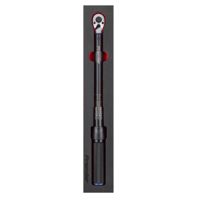 Sealey STW903B Torque Wrench Micrometer 3/8"Sq Drive Calibrated 20-120Nm - Premier Black