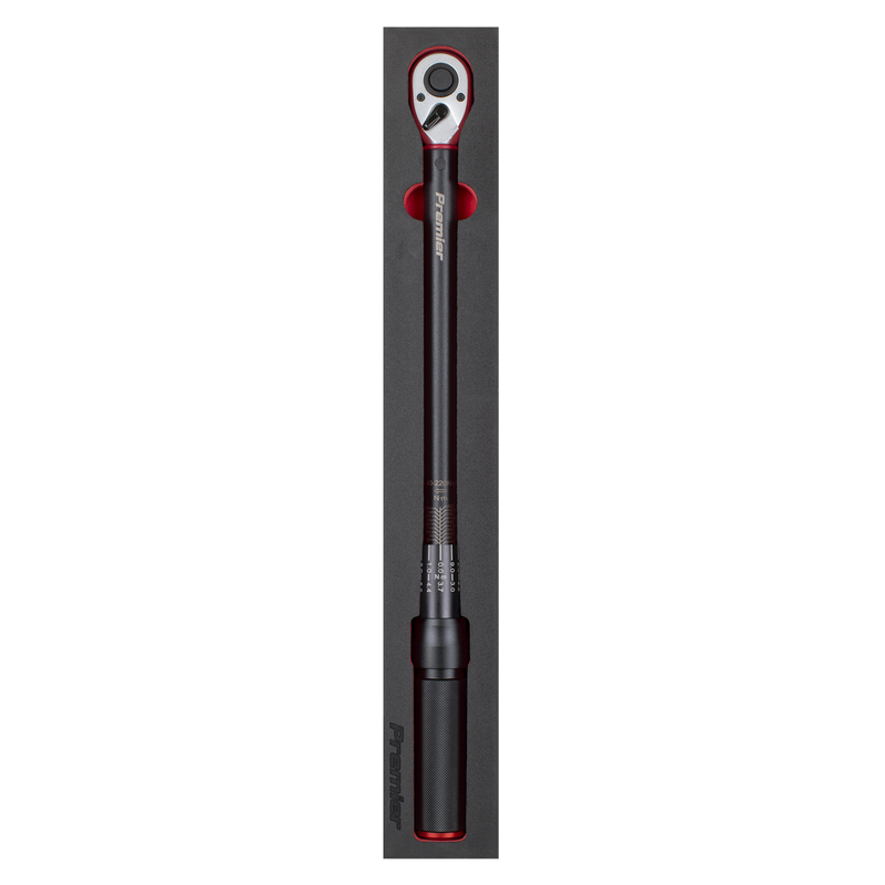 Sealey STW904B Torque Wrench Micrometer 1/2"Sq Drive Calibrated 40-220Nm - Premier Black