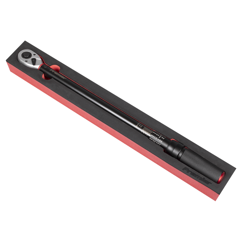 Sealey STW905B Torque Wrench Micrometer 1/2"Sq Drive Calibrated 60-330Nm - Premier Black