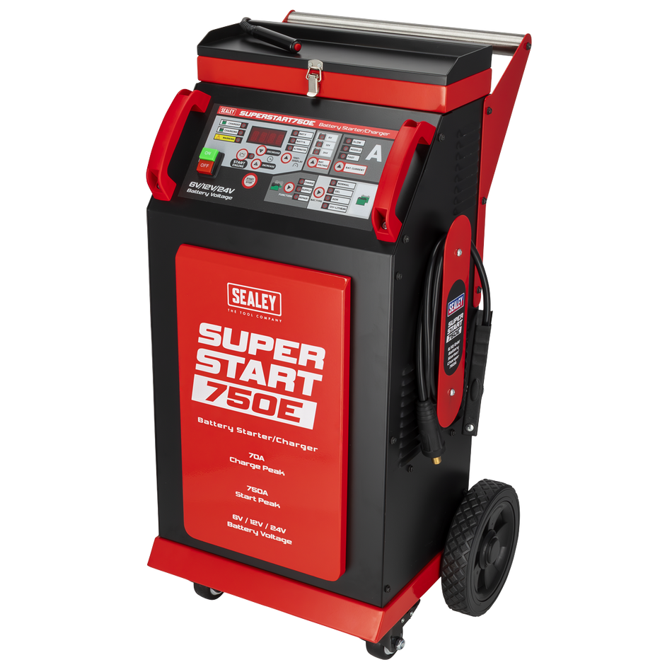 Sealey SUPERSTART750E 6/12/24V Battery Starter/Charger 750A