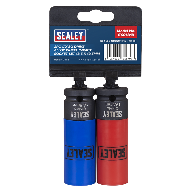 Sealey SX01819 Alloy Wheel Impact Socket Set 1/2"Sq Drive 2pc