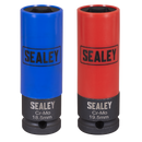 Sealey SX01819 Alloy Wheel Impact Socket Set 1/2"Sq Drive 2pc