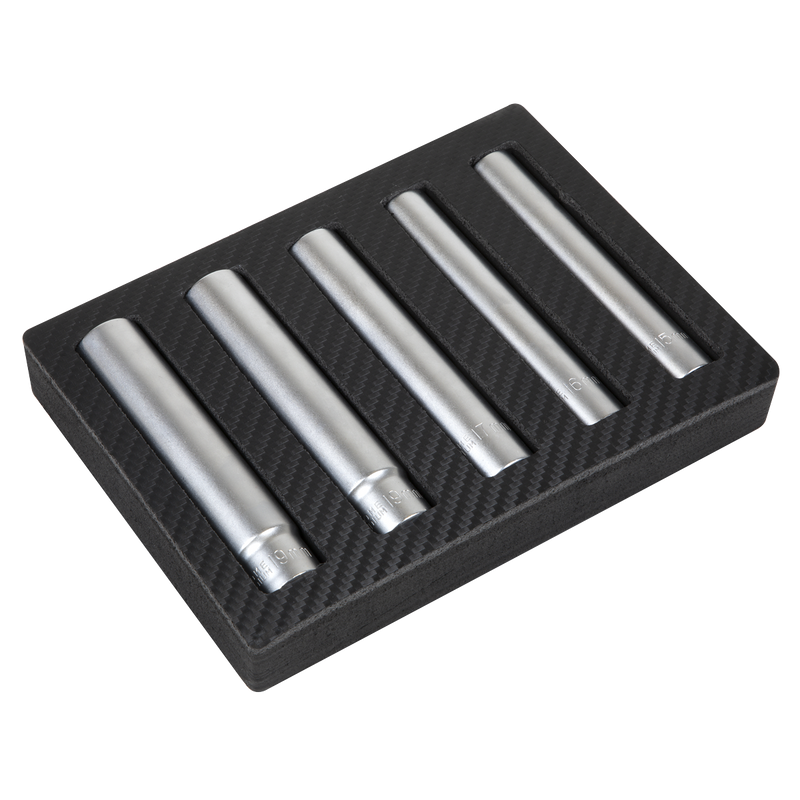 Sealey SX1519 Extra-Deep Socket Set 15, 16, 17, 18 & 19mm 5pc 3/8"Sq Drive