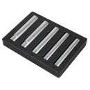 Sealey SX1519 Extra-Deep Socket Set 15, 16, 17, 18 & 19mm 5pc 3/8"Sq Drive