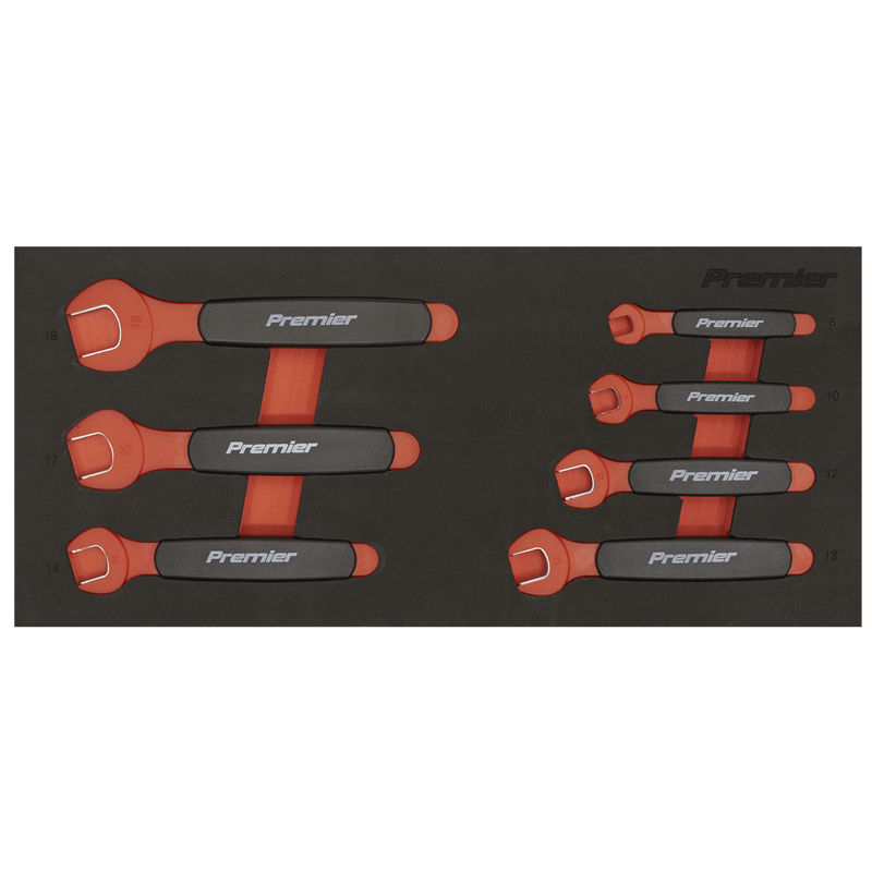 Sealey TBTE03 Insulated Open-End Spanner Set with Tool Tray 7pc VDE Approved