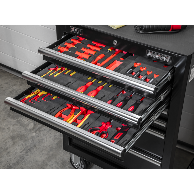 Sealey TBTECOMBO2 63pc Insulated Tool Kit with 7 Drawer Rollcab