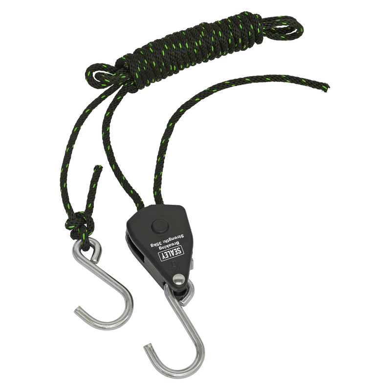 Sealey VS0118 Parts Hanger/Tie Down Ratchet 2m with S-Shaped Hooks - Pack of 2