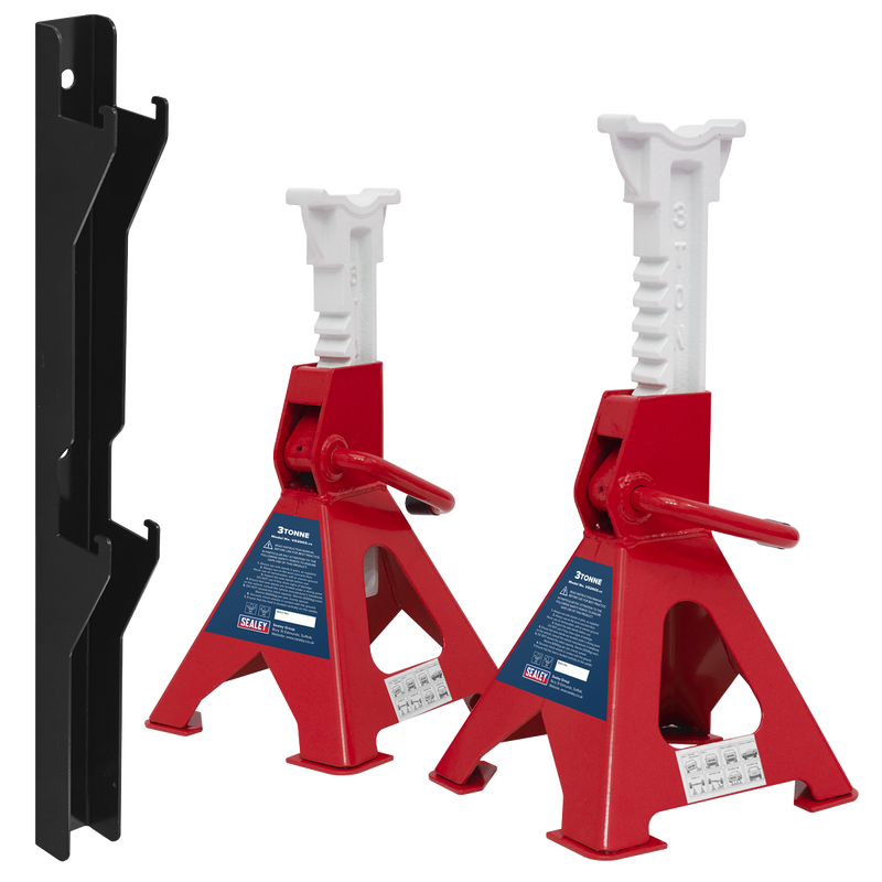 Sealey VS2003COMBO Axle Stand & Axle Stand Storage Rack Combo 3 Tonne