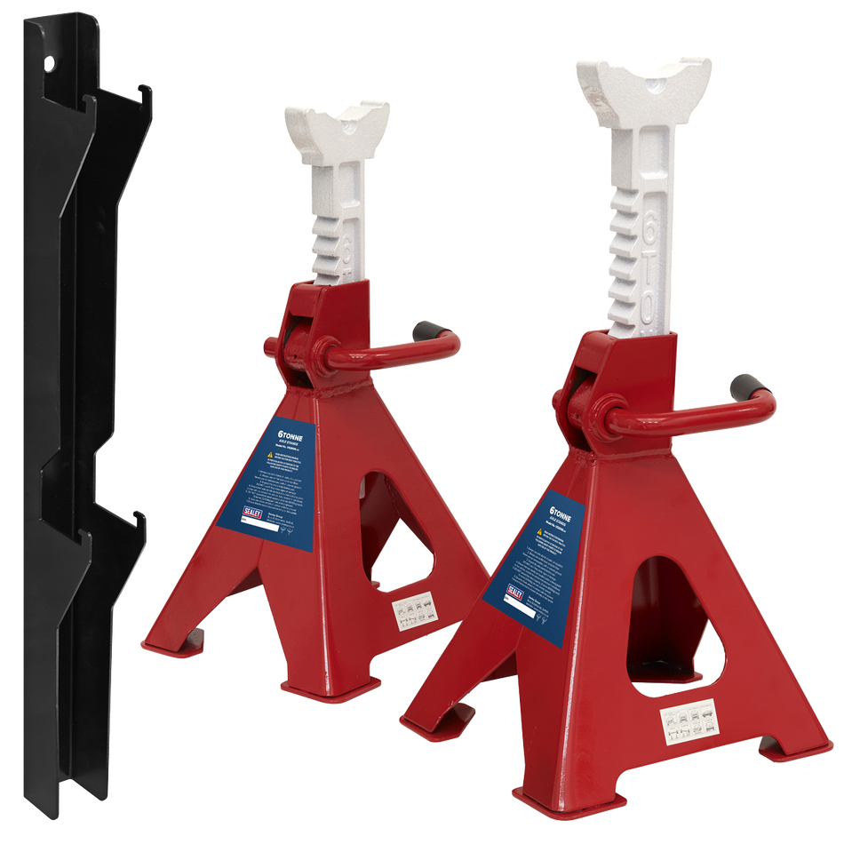 Sealey VS2006COMBO Axle Stand & Axle Stand Storage Rack Combo 6 Tonne