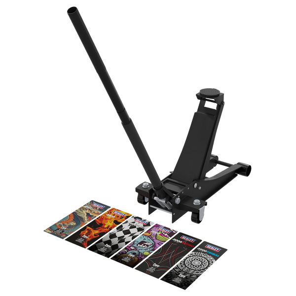 Sealey 2000CB Low Entry Custom Design Trolley Jack with Rocket Lift 2 Tonne - Black