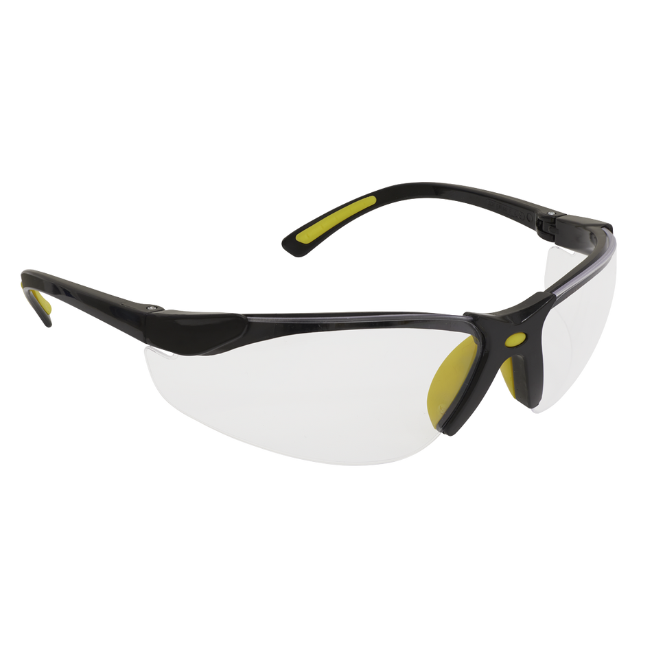 Sealey 9213 Worksafe Zante Style Clear Safety Glasses with Flexi Arms
