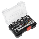 Sealey AK2111 Socket & Bit Set 1/4"Sq Drive Colour-Coded 31pc
