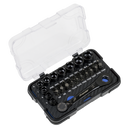 Sealey AK2112 Premier Black Go-Through Lock-On™ Low Profile Socket & Bit Set 1/4"Sq Drive 31pc