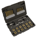 Sealey AK3026IMP Premier Hexagonal Tap & Die Set 26pc Hexagonal  - Imperial - Titanium Coated
