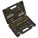 Sealey AK3046 Premier Metric & Imperial Titanium Coated Hexagonal Tap & Die Set 46pc