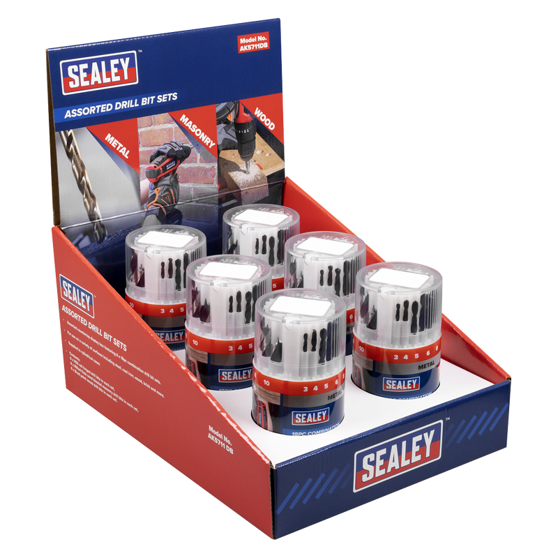 Sealey AK5711DB Drill Bit Sets Combination Display Box of 6