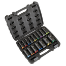 Sealey AK58170M Lock-On‚Ñ¢ Deep Impact Socket Set 1/2"Sq Drive 16pc