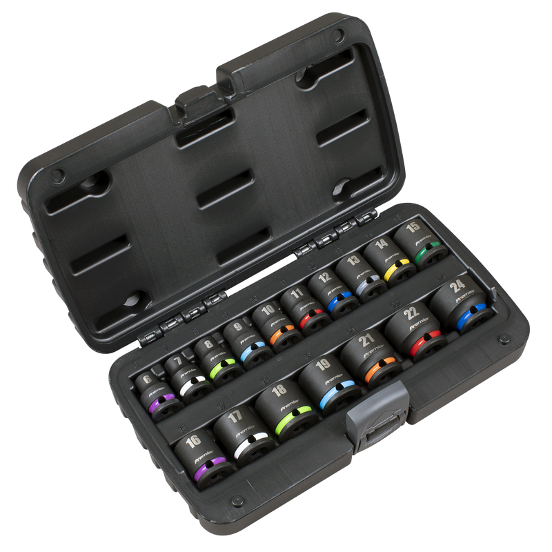 Sealey AK68218 Impact Socket Set 3/8"Sq Drive 17pc