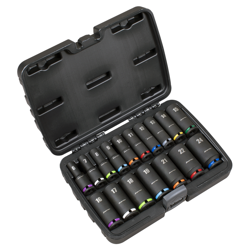 Sealey AK68219 Deep Impact Socket Set 3/8‚ÄùSq Drive 17pc