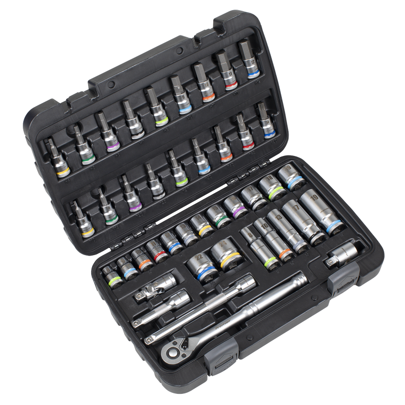Sealey AK7915 Socket & Socket Bit Set 3/8"Sq Drive 42pc
