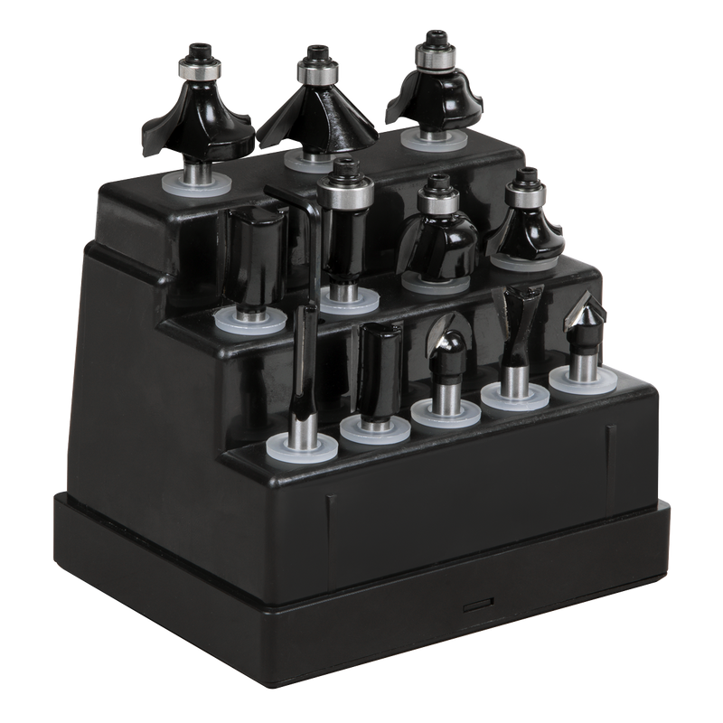 Sealey AK9912 Router Bit Set 12pc 1/4" Shank