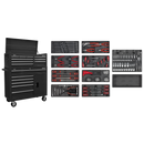 Sealey AP41STACKBCOMBO American PRO® Tool Chest Combination with 117pc Tool Kit - Black