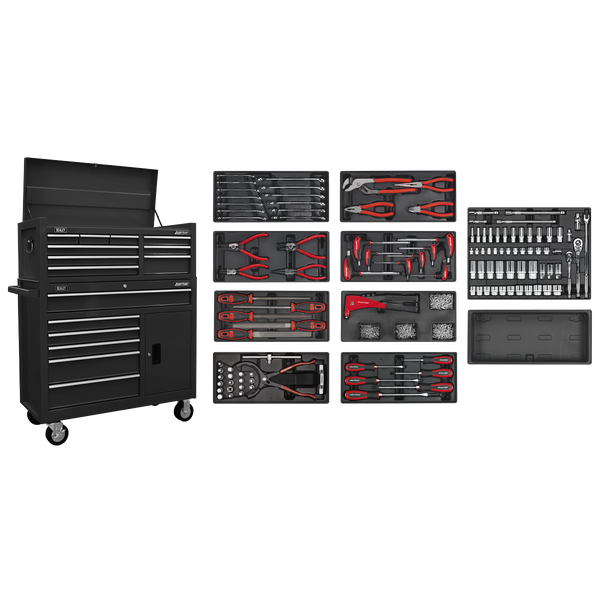 Sealey AP41STACKBCOMBO American PRO® Tool Chest Combination with 117pc Tool Kit - Black