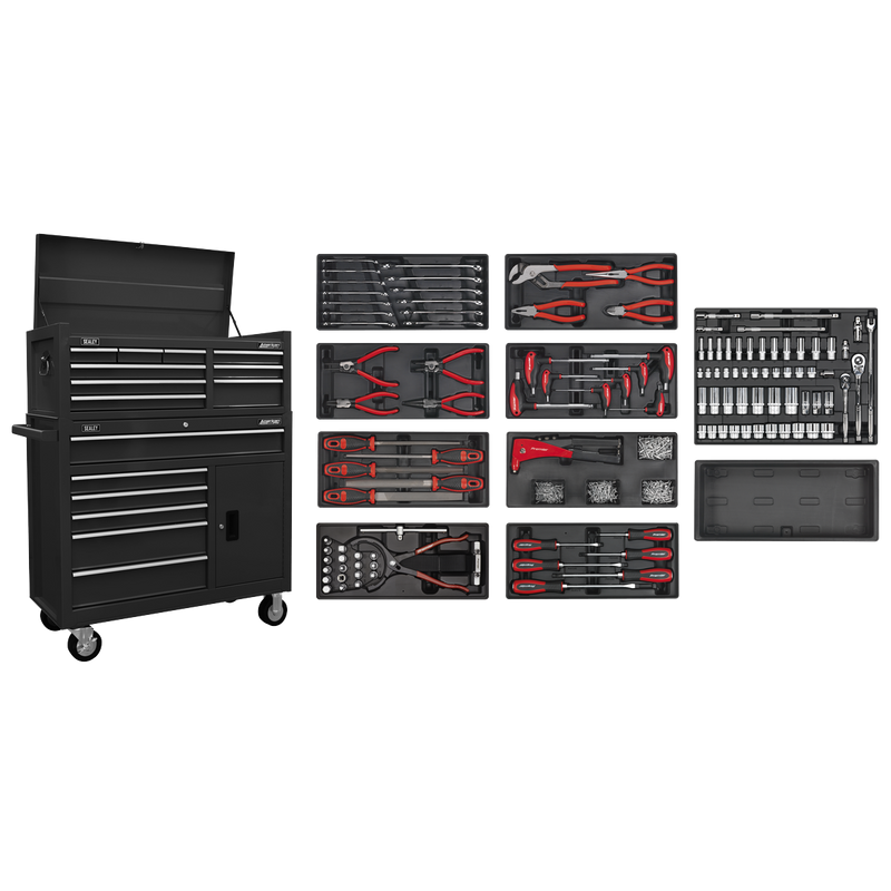 Sealey AP41STACKBCOMBO American PRO® Tool Chest Combination with 117pc Tool Kit - Black