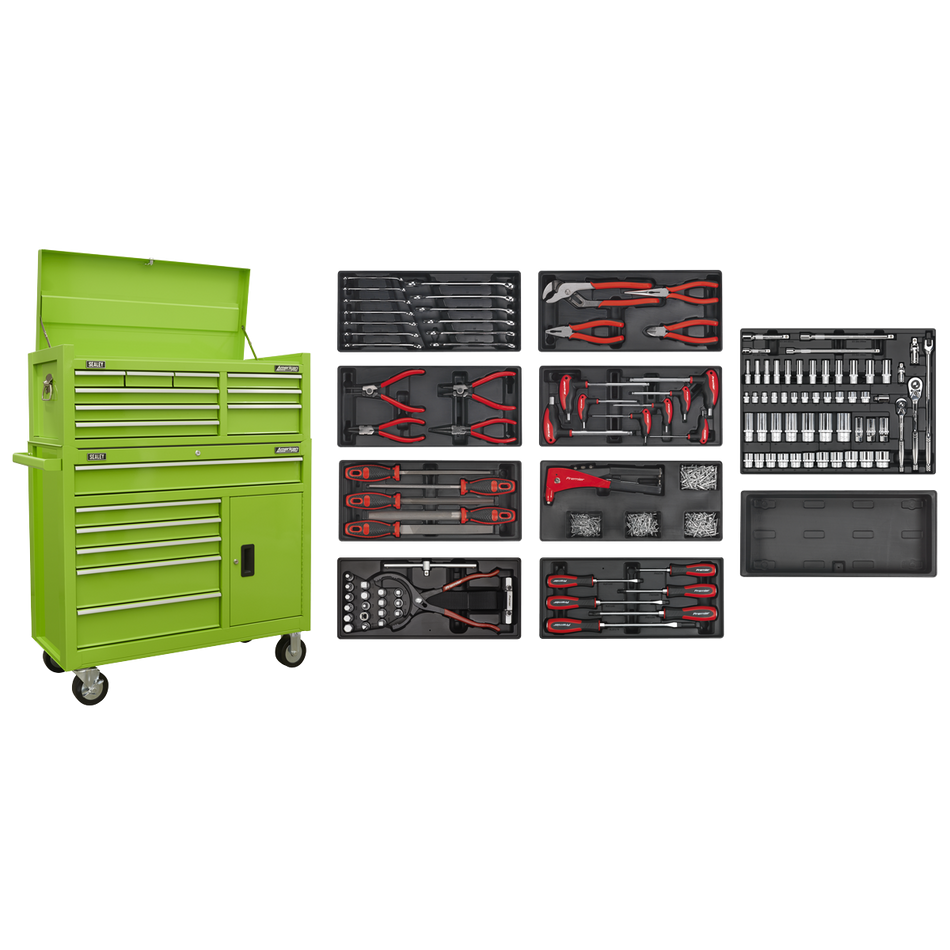 Sealey AP41STACKHVCOMBO American PRO® Tool Chest Combination with 117pc Tool Kit - Green