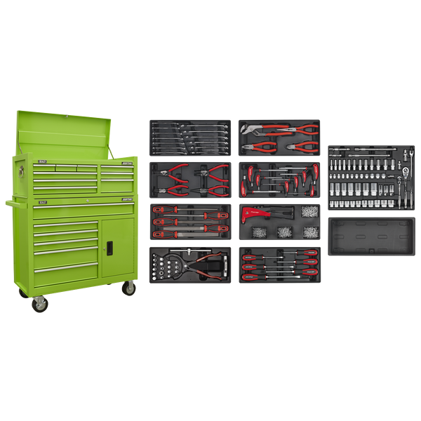 Sealey AP41STACKHVCOMBO American PRO® Tool Chest Combination with 117pc Tool Kit - Green