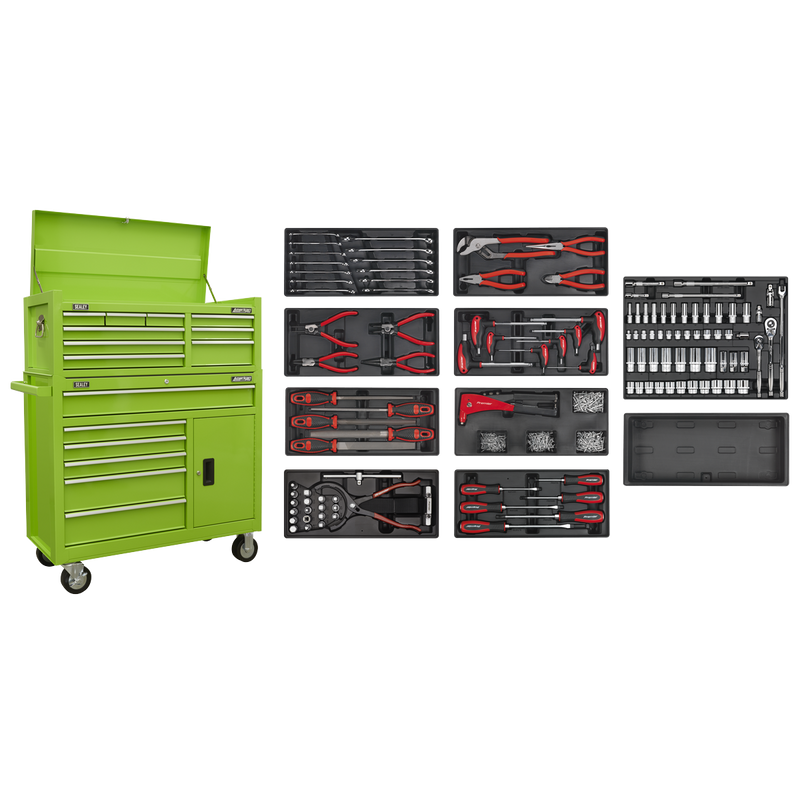 Sealey AP41STACKHVCOMBO American PRO® Tool Chest Combination with 117pc Tool Kit - Green