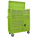 Sealey AP41STACKHV Topchest & Rollcab Combination 15 Drawer with Ball-Bearing Slides - Green