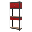 Sealey AP830R Shelving Unit 4-Tier with Cupboard & Drawer
