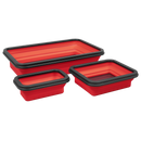 Sealey APCMTS Parts Tray Collapsible Magnetic - Set of 3