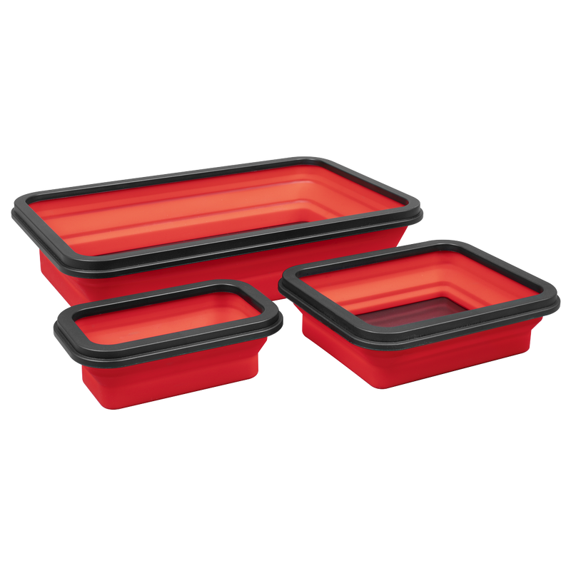 Sealey APCMTS Parts Tray Collapsible Magnetic - Set of 3