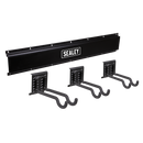 Sealey APHKIT11 Wall Mounting Storage Rail with Sports Equipment Hooks