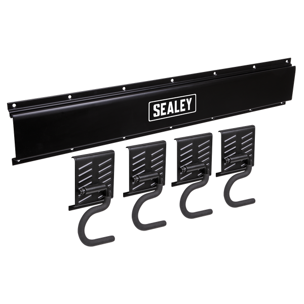 Sealey APHKIT5 Wall Mounting Storage Rail with 4 Hooks